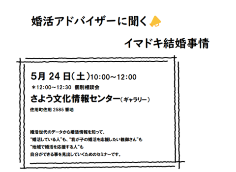 講演「婚活アドバイザーに聞く、イマドキの結婚事情」参加者募集